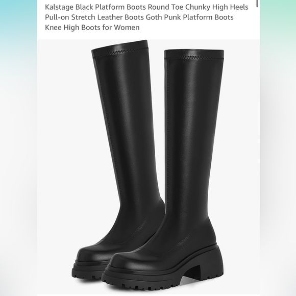 Black Platform Boots - Picture 1 of 7
